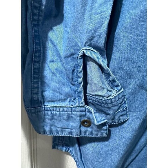 Lulus Chambray Button Down Shirts Dress Tencel Women Blue Size S Denim - Picture 9 of 12